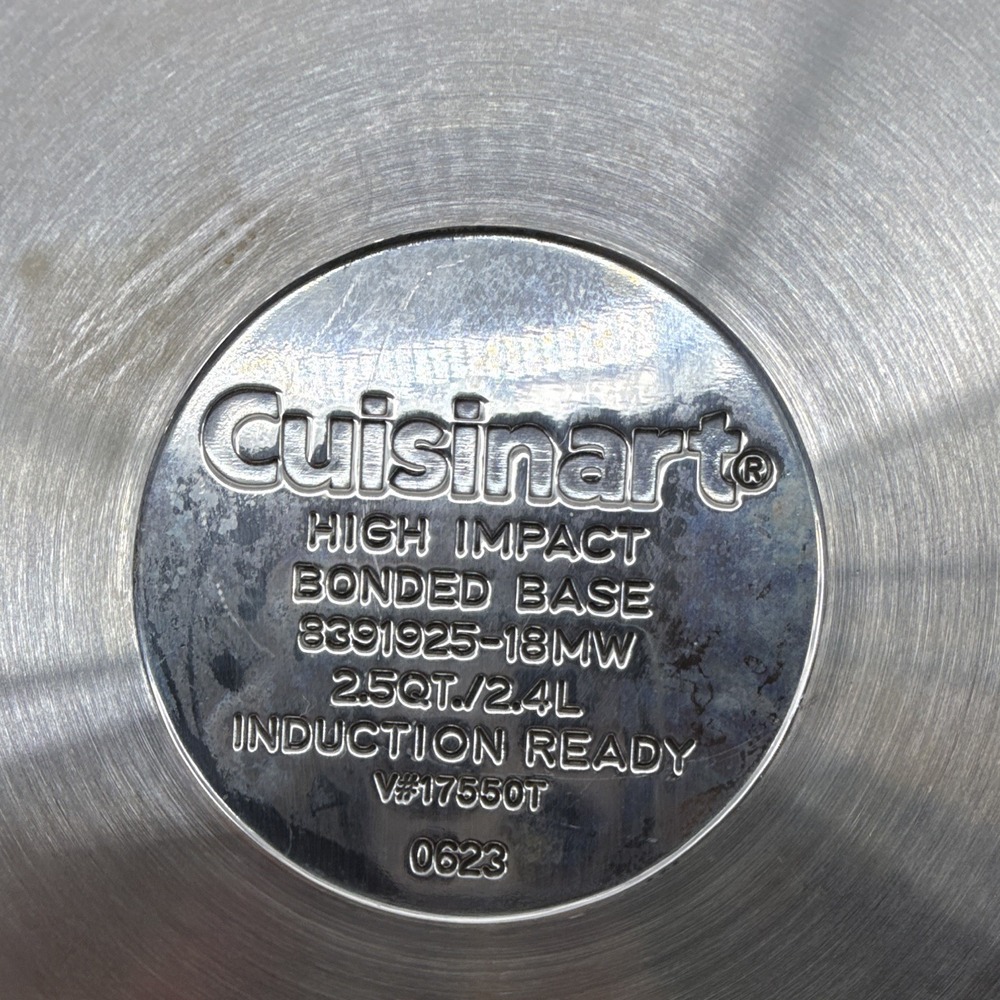 Cuisinart High Impact Bonded Base Induction 3-Pc Saucepan Set White/Gold lids - Picture 6 of 12